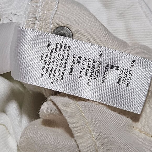 Gap Straight Crop Jeans Womens Size Rise 4 Low Rise White Denim Pants Cuffed - Picture 6 of 6